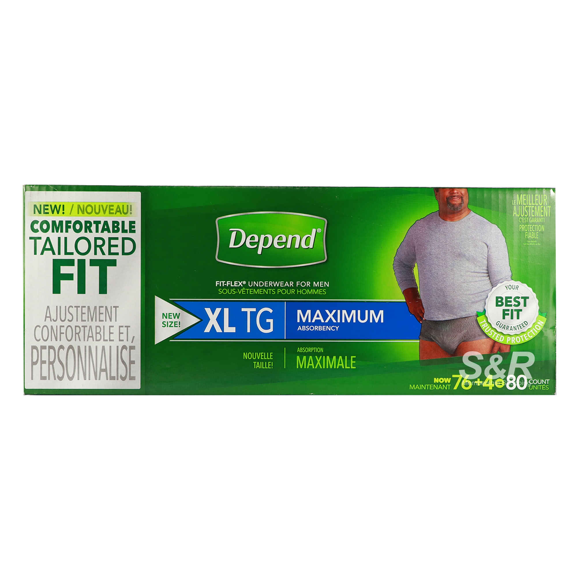 Depend Fit-Flex XL Men Underwear 80pcs